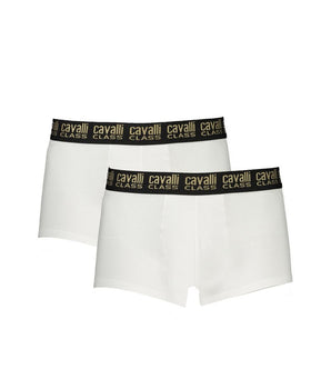 Cavalli Class White Cotton Men Boxer Pair