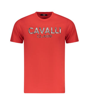 Cavalli Class Red Cotton Men T-Shirt