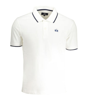 La Martina White Cotton Men Polo Shirt