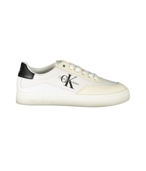 Calvin Klein Chic White Lace-Up Sneakers with Contrast Detailing