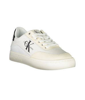 Calvin Klein Chic White Lace-Up Sneakers with Contrast Detailing