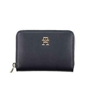 Tommy Hilfiger Sleek Blue Multi-Purpose Wallet with Zipper Closure