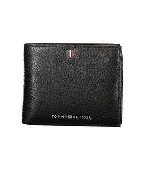 Tommy Hilfiger Sleek Black Leather Wallet with Ample Storage