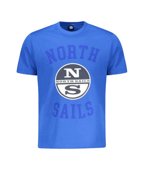 North Sails Blue Cotton Men T-Shirt