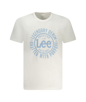 Lee White Cotton Men T-Shirt