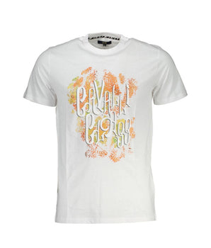Cavalli Class White Cotton Men T-Shirt