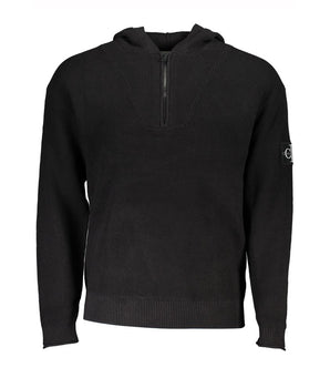 Calvin Klein Sleek Cotton Hooded Sweater with Logo Detail