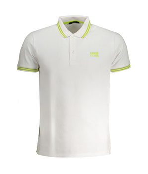 Cavalli Class White Cotton Polo Shirt