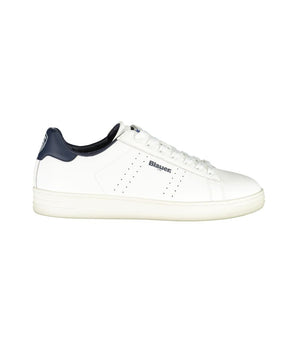 Blauer White Leather Men Sneaker
