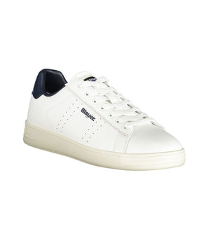 Blauer White Leather Men Sneaker