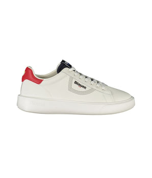 Blauer White Leather Men Sneaker