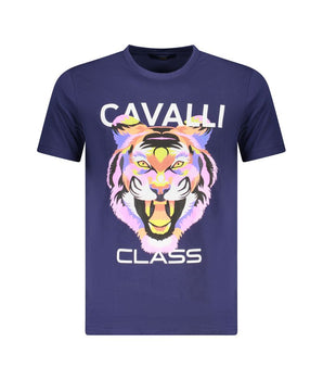 Cavalli Class Blue Cotton Men T-Shirt