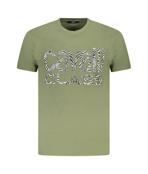 Cavalli Class Green Cotton Men T-Shirt
