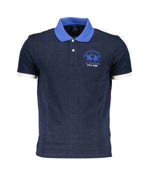 La Martina Blue Cotton Mens Polo Shirt