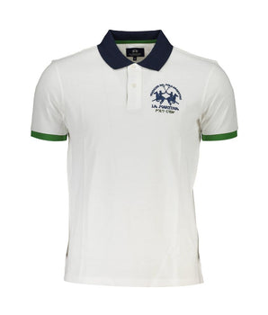 La Martina White Cotton Men Polo Shirt