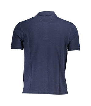 La Martina Blue Cotton men's polo shirt