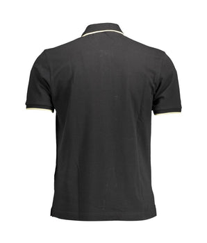 La Martina Black Cotton Men Polo Shirt