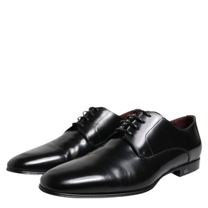 Dolce & Gabbana Black Leather Lace Up Derby Dress Formal Shoes