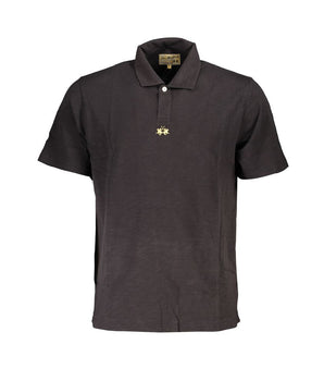 La Martina Elegant Black Cotton Regular Fit Polo Shirt