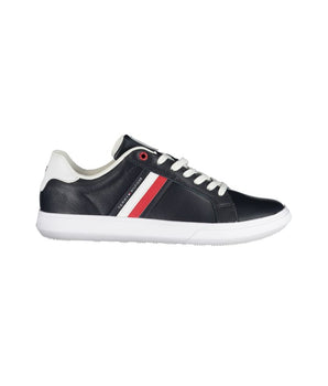 Tommy Hilfiger Sleek Blue Lace-Up Sneakers with Contrast Details