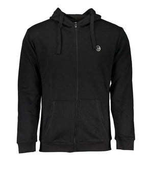 Sergio Tacchini Black Cotton Men's Hooded Sweater
