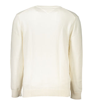 Tommy Hilfiger Chic White Crew Neck Cotton Sweater