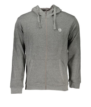 Sergio Tacchini Gray Cotton Men's Hooded Sweater