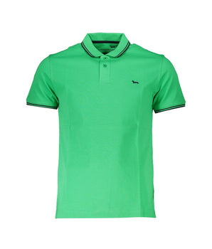 Harmont & Blaine Chic Green Cotton Polo with Contrast Detailing