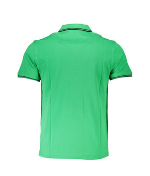 Harmont & Blaine Chic Green Cotton Polo with Contrast Detailing