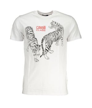 Cavalli Class White Cotton T-Shirt