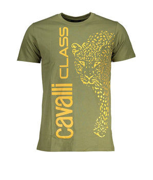 Cavalli Class Green Cotton T-Shirt