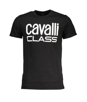 Cavalli Class Black Cotton T-Shirt