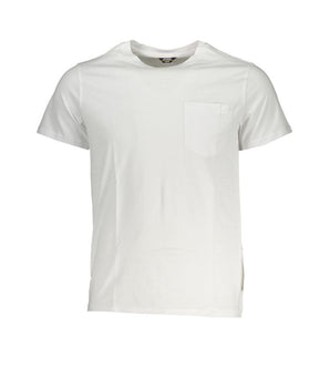 K-WAY Elegant White Cotton T-Shirt with Pocket Detail