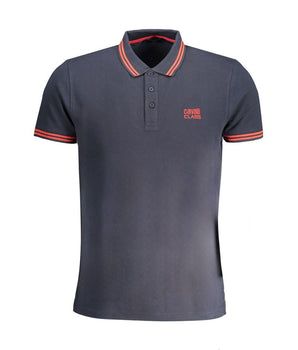Cavalli Class Blue Cotton Polo Shirt