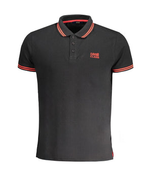 Cavalli Class Black Cotton Polo Shirt