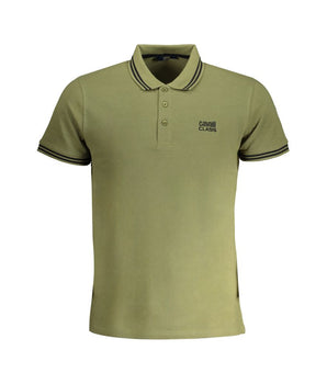 Cavalli Class Green Cotton Polo Shirt