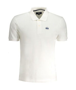 La Martina White Cotton Polo Shirt