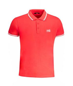 Cavalli Class Red Cotton Polo Shirt