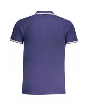 Cavalli Class Blue Cotton Polo Shirt