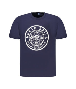North Sails Blue Cotton Men T-Shirt