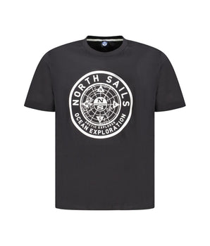 North Sails Black Cotton Men T-Shirt