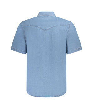 Wrangler Light Blue Cotton Men Shirt