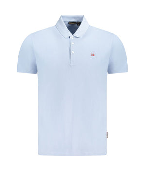 Napapijri Light Blue Cotton Men Polo Shirt