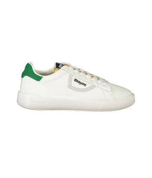 Blauer White Leather Men Sneaker