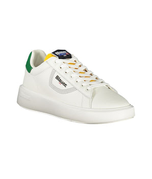 Blauer White Leather Men Sneaker
