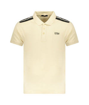 Cavalli Class Beige Cotton Men Polo Shirt