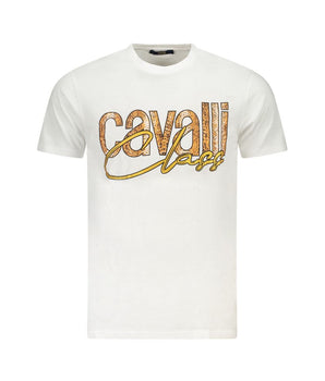 Cavalli Class White Cotton Men T-Shirt