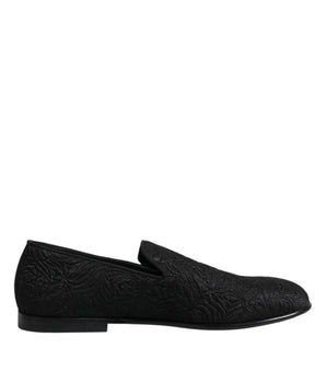 Mocasines de vestir Dolce &amp; Gabbana negros con diseño de jacquard