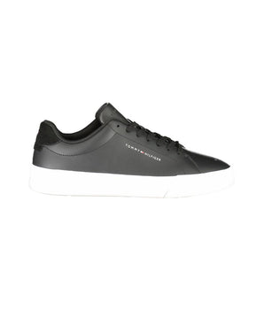 Tommy Hilfiger Black Leather Men Sneaker