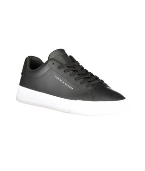 Tommy Hilfiger Black Leather Men Sneaker